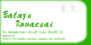 balazs kovacsai business card